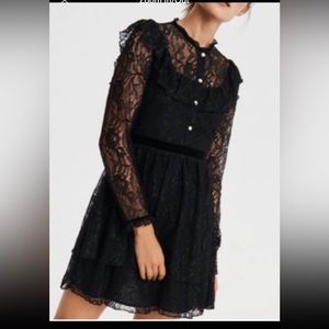 Zara lace frilled rhinestoned ( jewelled ) buttoned dress